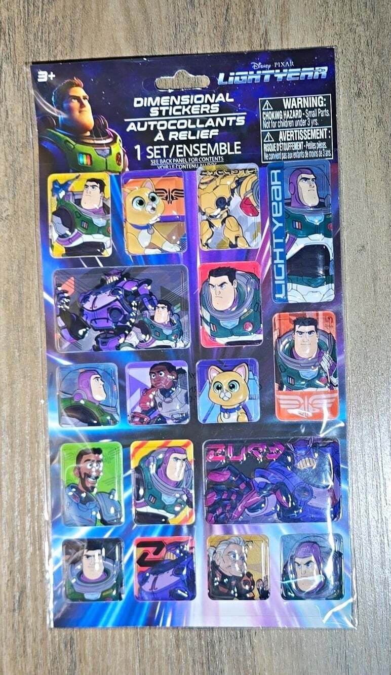 Disney Pixar Lightyear Pack Of 17 3D Stickers Fun ,craft, and scrapbook